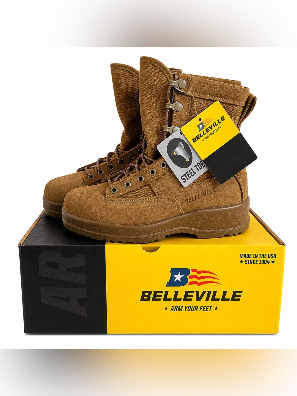 Belleville 330 COY ST Steel Toe Boots Coyote Hot Weather 6W Wide NEW Military